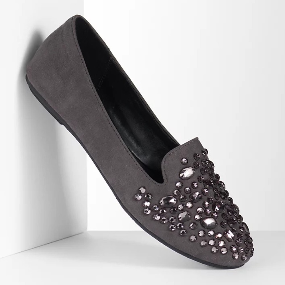 Simply Vera Vera Wang Flat Loafers with Rhinestone Embellishments On Toes